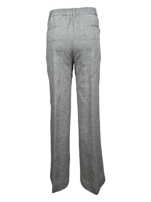 pantaloni donna a palazzo in lino con punto luce grigio Good match | AP2251U91